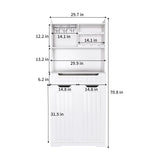 Modern Farmhouse Buffet Cabinet With Hutch Kitchen Storage - White - Furniture Home Direct