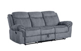 Zubaida - Two Tone Velvet 3 Piece Recliner Living Room Set - Furniture Home Direct