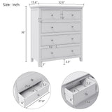 White Solid Wood 5 Piece Queen Bedroom Set(bed, 2 nightstands,chest,dresser) - Furniture Home Direct