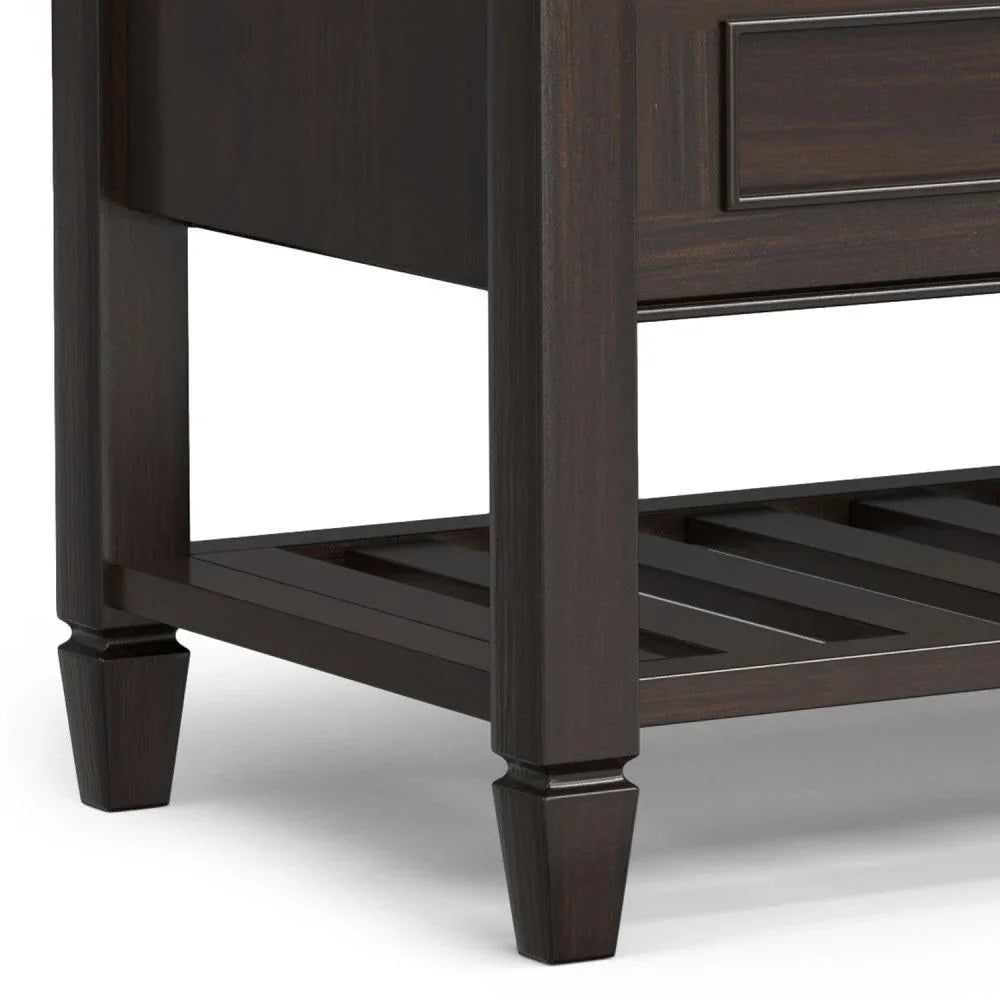 Connaught - Entryway Storage Bench With Shelf - Chestnut - Furniture Home Direct