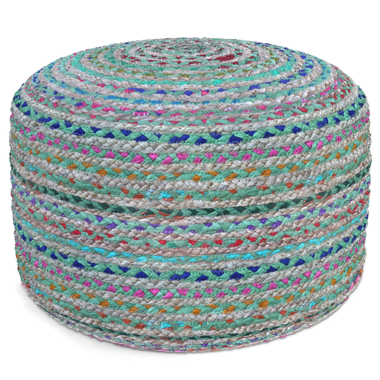 Margo - Handcrafted Round Pouf - Furniture Home Direct