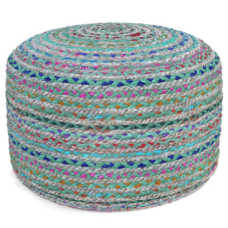 Margo - Handcrafted Round Pouf - Furniture Home Direct