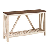 Farmhouse A Frame Entry Table With Lower Shelf - Furniture Home Direct