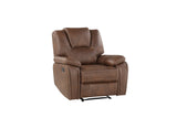 Katrine - PU Manual Motion Recliner - Chestnut Brown - Furniture Home Direct