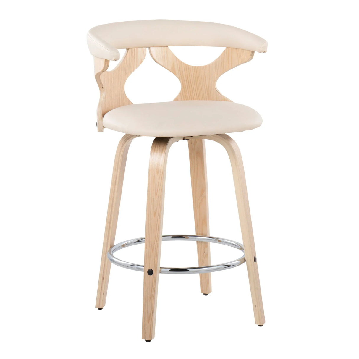 Gardenia - Mid Century Modern Fixed Height Counter Stool With Swivel (Set of 2) - Furniture Home Direct