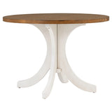 Dining Set Round Table With Upholstered Chairs Walnut Beige - Furniture Home Direct