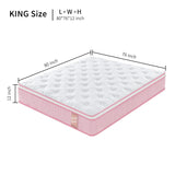 12" Hybrid Mattress With Individual Pocket Spring, Comortable Memory Foam - Furniture Home Direct
