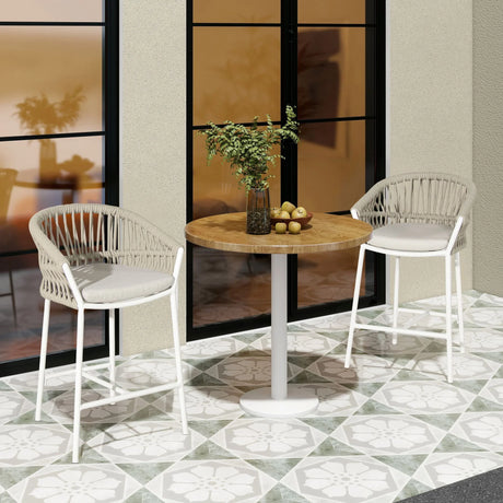 Maiden - Patio Counter Stool Sunproof Olefin (Set of 2) - Furniture Home Direct