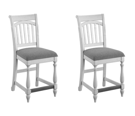 Mariano - Slat Back Barstools (Set of 2) - Gray - Furniture Home Direct