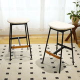 Modern Bar Stools Comfortable & Stylish, Soft Fabric Upholstered, Backless (Set of 2) - Furniture Home Direct