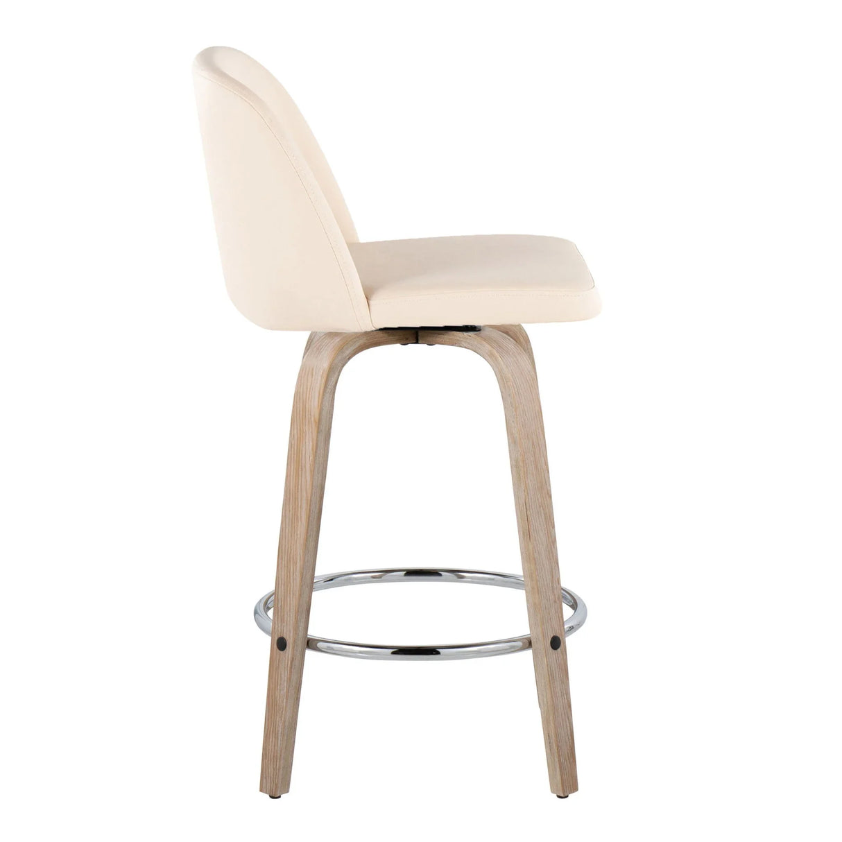 Toriano - Modern Design Fixed Height Counter Stool With Swivel With Round Footrest (Set of 2) - Furniture Home Direct