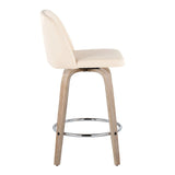Toriano - Modern Design Fixed Height Counter Stool With Swivel With Round Footrest (Set of 2) - Furniture Home Direct