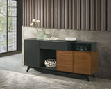 Destin- Ceramic Server - Walnut / Black - Furniture Home Direct