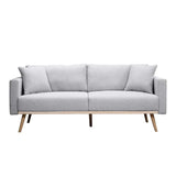 Easton - Linen Fabric Sofa With USB Charging Ports Pockets And Pillows - Furniture Home Direct