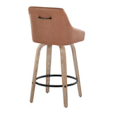 Hannah - Transitional Fixed Height Counter Stool With Swivel With Round Footrest (Set of 2) - Furniture Home Direct