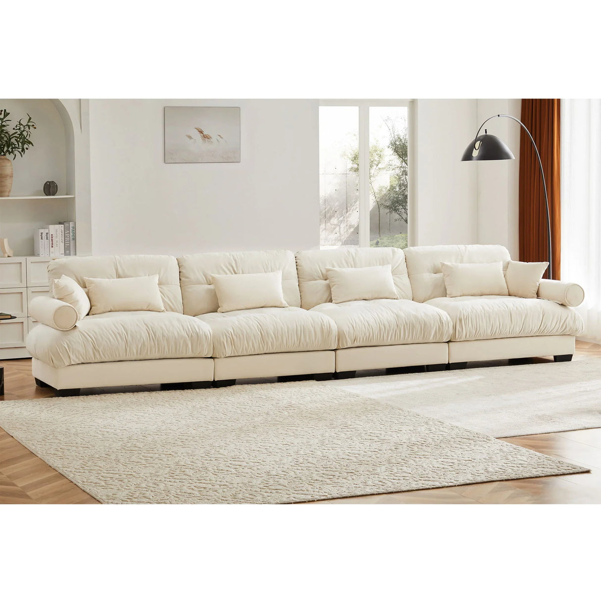 Super Comfort Oversized Modular Velvet Sectional Sofa, Deep Seat Convertible L Shaped Couch - Furniture Home Direct