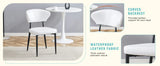 Dining Chairs Set Of 4 Modern Upholstered Metal Legs White - Furniture Home Direct