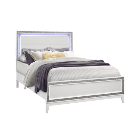 King Bedroom Set 5 Piece Modern Classic Bright White - Furniture Home Direct
