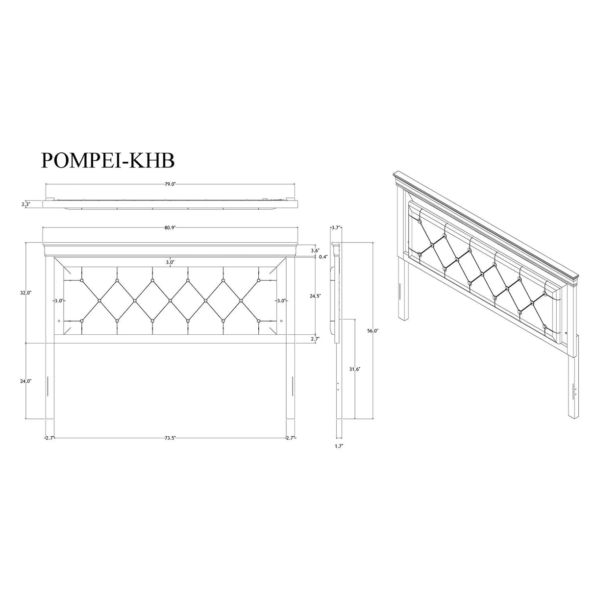 Shaker - 5 Pieces Bedroom Set With Crystal Inspired Tufted Headboard And LED Lighting - Furniture Home Direct