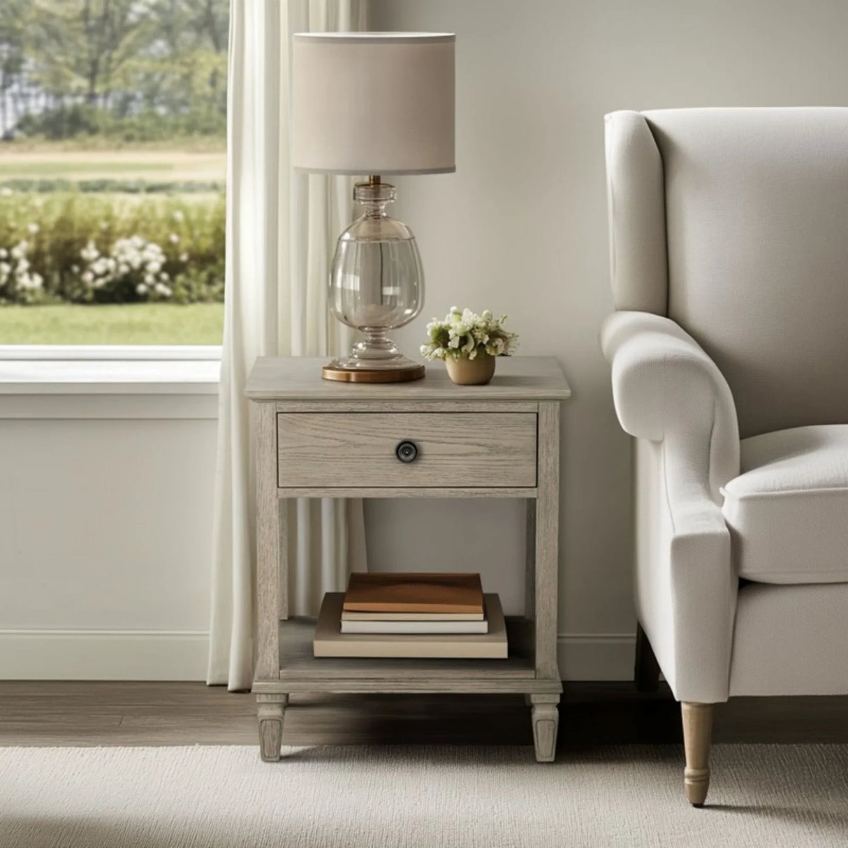 Victoria - Bedside Table With Drawer And Shelf - Furniture Home Direct