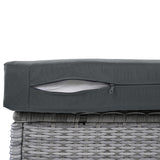 6 Piece Patio Set With An Adjustable Table, Recliners With Extendable Side Tables, And 2 Ottomans - Gray - Furniture Home Direct
