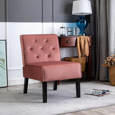 Reese - Living Room Armless Button Tufted Pattern Accent Chair (Set of 2) - Furniture Home Direct