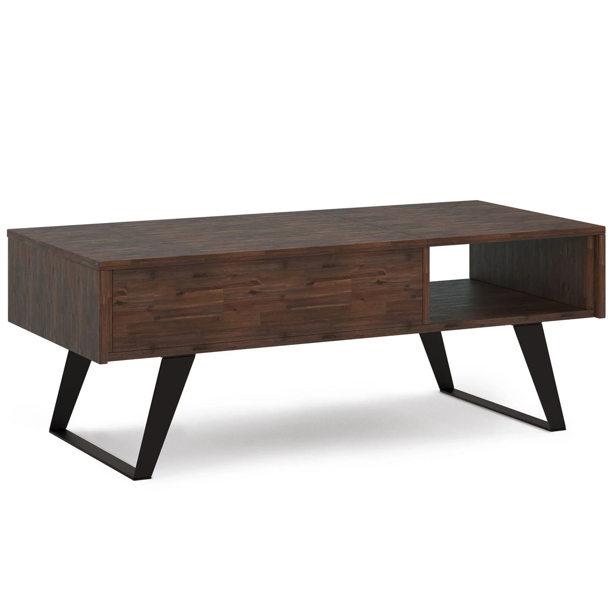 Lowry - Lift Top Coffee Table - Distressed Charcoal Brown - Furniture Home Direct