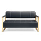 Modern Upholstery Accent Loveseat Sofa For Living Room 2 Seater With Golden Metal Arms - Furniture Home Direct