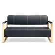 Modern Upholstery Accent Loveseat Sofa For Living Room 2 Seater With Golden Metal Arms - Furniture Home Direct