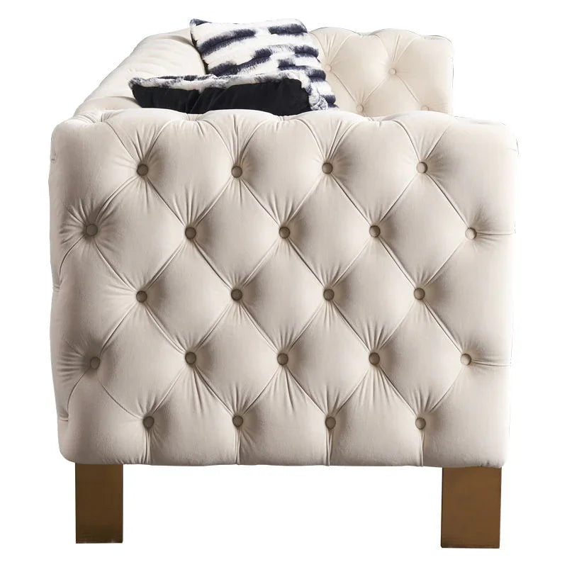 Chesterfield - Modern Tufted Velvet Living Room Sofa, 84.25''W Couch - Furniture Home Direct