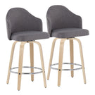 Ahoy - Mid Century Modern Fixed Height Counter Stool With Round Footrest (Set of 2) - Furniture Home Direct