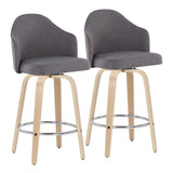 Ahoy - Mid Century Modern Fixed Height Counter Stool With Round Footrest (Set of 2) - Furniture Home Direct