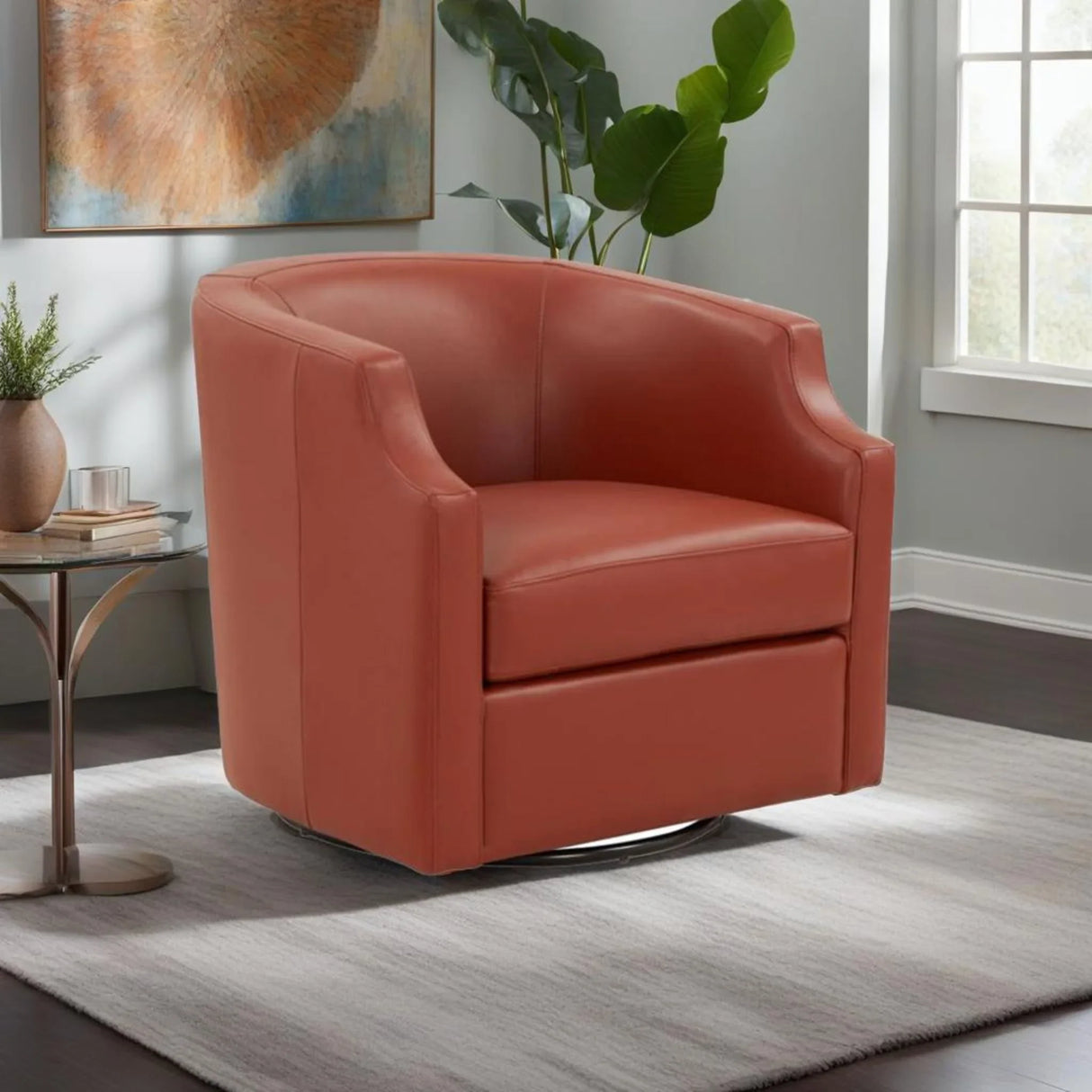 Emmett - Swivel Glider Barrel Chair With Clip Arm Design - Furniture Home Direct