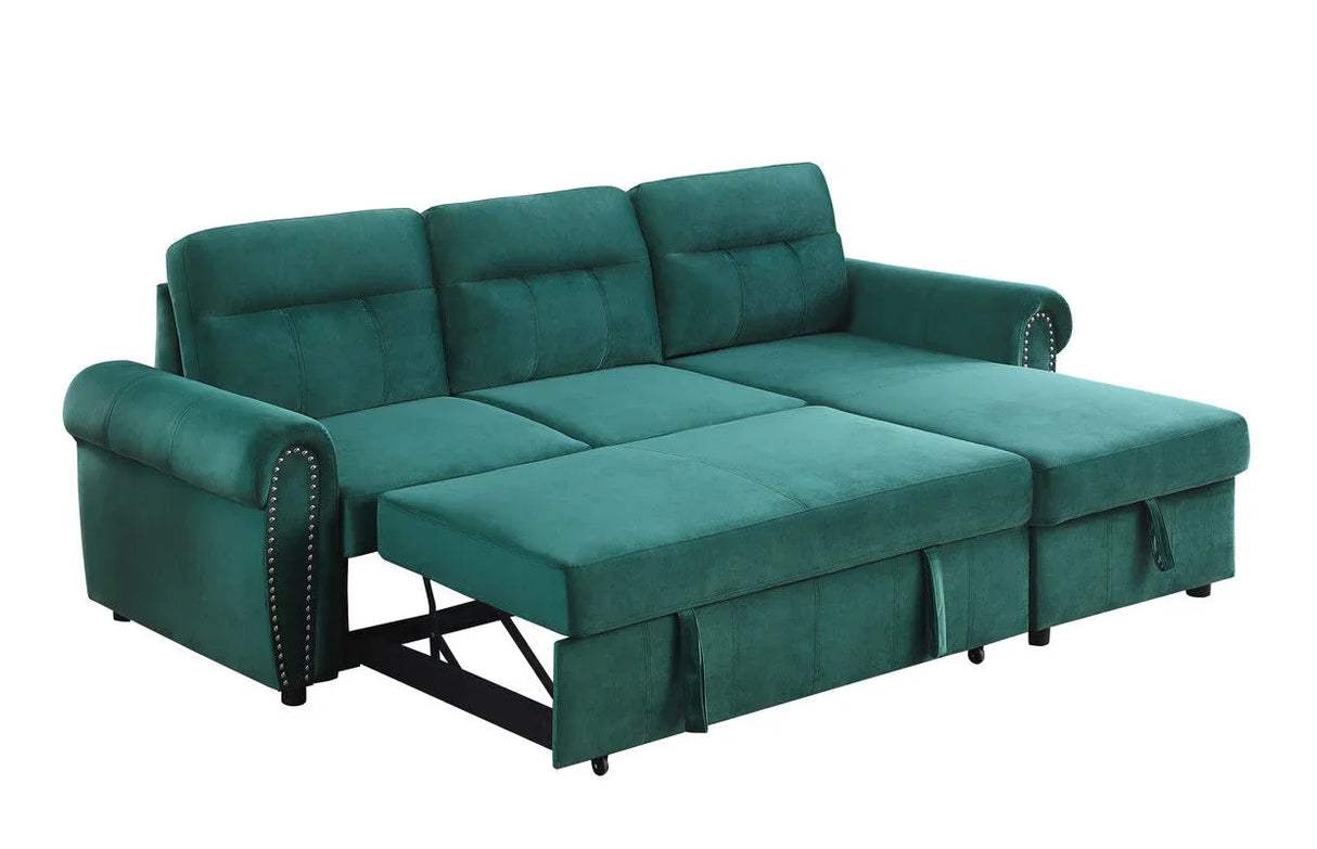 Ashton - Reversible Sleeper Sectional Sofa Chaise - Furniture Home Direct