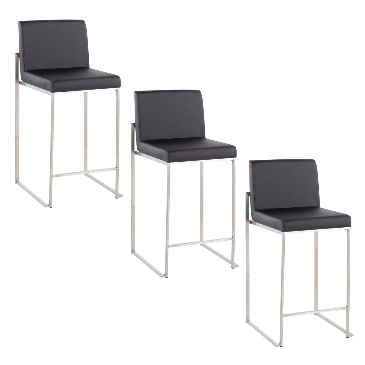 Fuji - Contemporary High Back Counter Stool, Functional Design - Furniture Home Direct