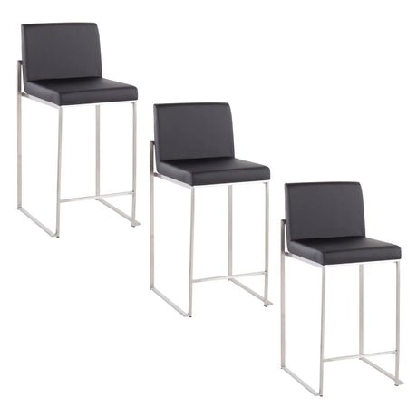 Fuji - Contemporary High Back Counter Stool, Functional Design - Furniture Home Direct