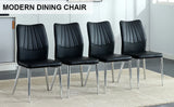 Dining Chairs with PU Upholstery and Metal Legs Black - Furniture Home Direct