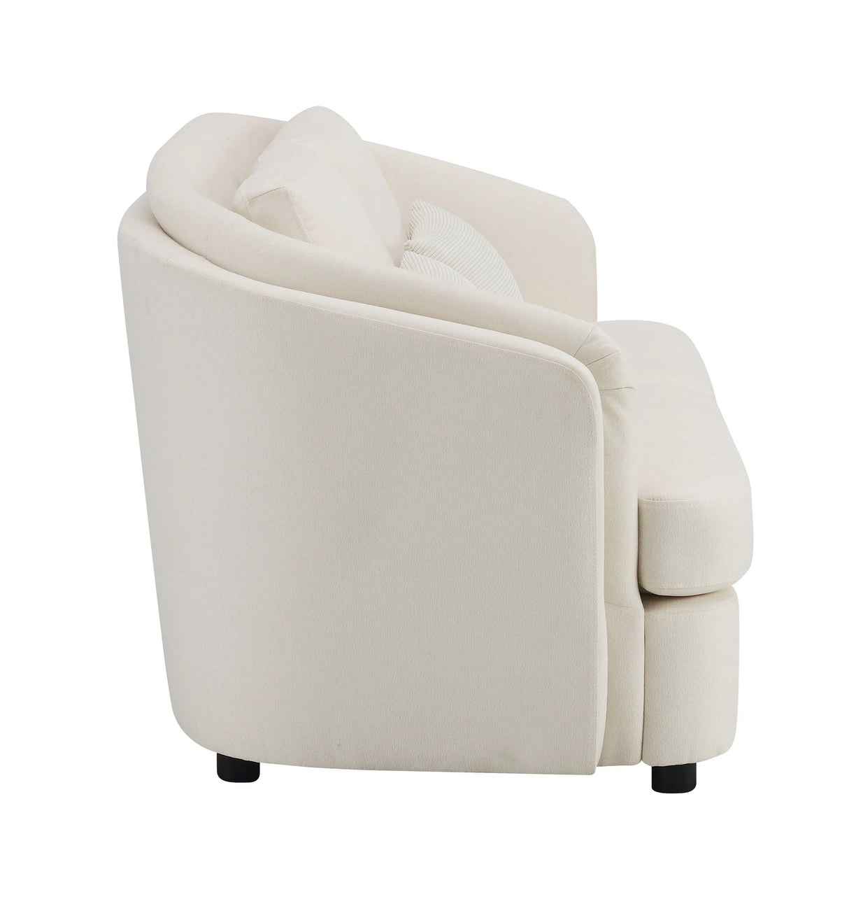 Mariko - Linen Loveseat With 2 Toss Pillows - Beige - Furniture Home Direct