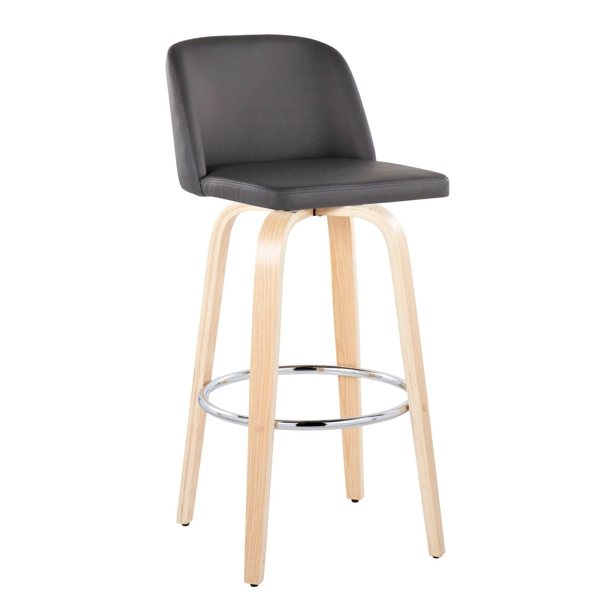 Toriano - Contemporary Fixed Height Barstool & Swivel With Round Footrest (Set of 2) - Furniture Home Direct