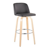 Toriano - Contemporary Fixed Height Barstool & Swivel With Round Footrest (Set of 2) - Furniture Home Direct