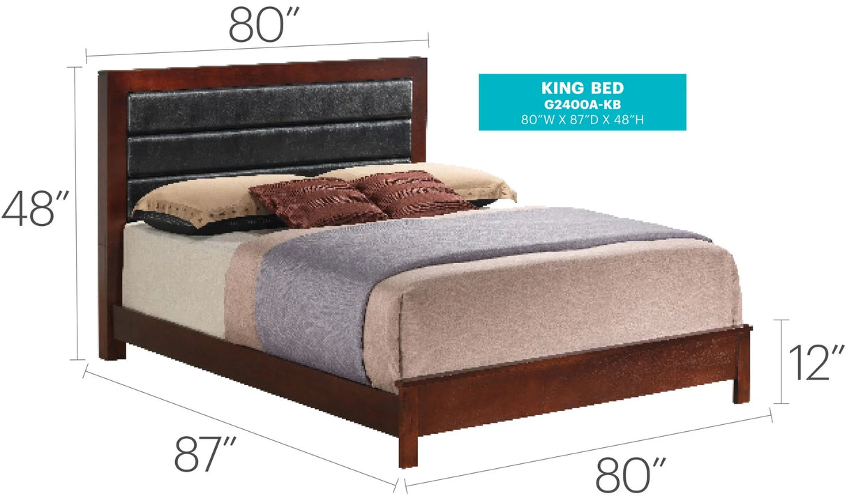 Transitional Modern Design Bed - Furniture Home Direct