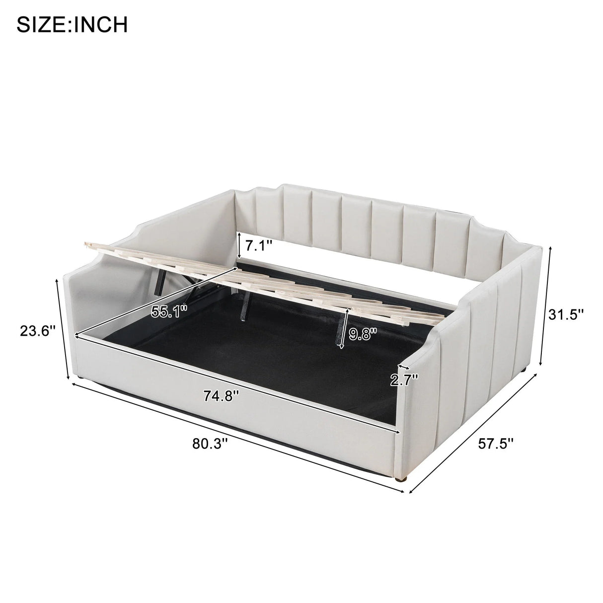 Modern Upholstered Daybed With Underneath Storage - Furniture Home Direct