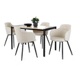 Fuji Boyne - 5 Piece Contemporary Dining Set - Black / Natural / Cream - Furniture Home Direct