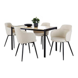 Fuji Boyne - 5 Piece Contemporary Dining Set - Black / Natural / Cream - Furniture Home Direct