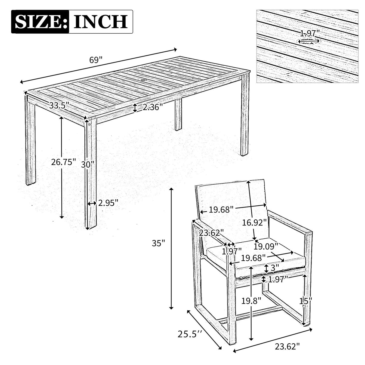 Patio Dining Set Outdoor Dining Table And Chair Set With And Removable Cushions For Patio - Furniture Home Direct