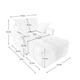 Ergonomic Single Seater Sofa With Ottoman, High Resilience Support Cushions - Furniture Home Direct