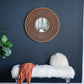 Round Carter Wooden Mirror WithIron Frame Neutral Colorway Wall Decor For Live Space - Furniture Home Direct