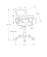 Office Chair, Adjustable Height, Swivel, Ergonomic, Armrests, Mesh, Contemporary / Modern - Black - Furniture Home Direct