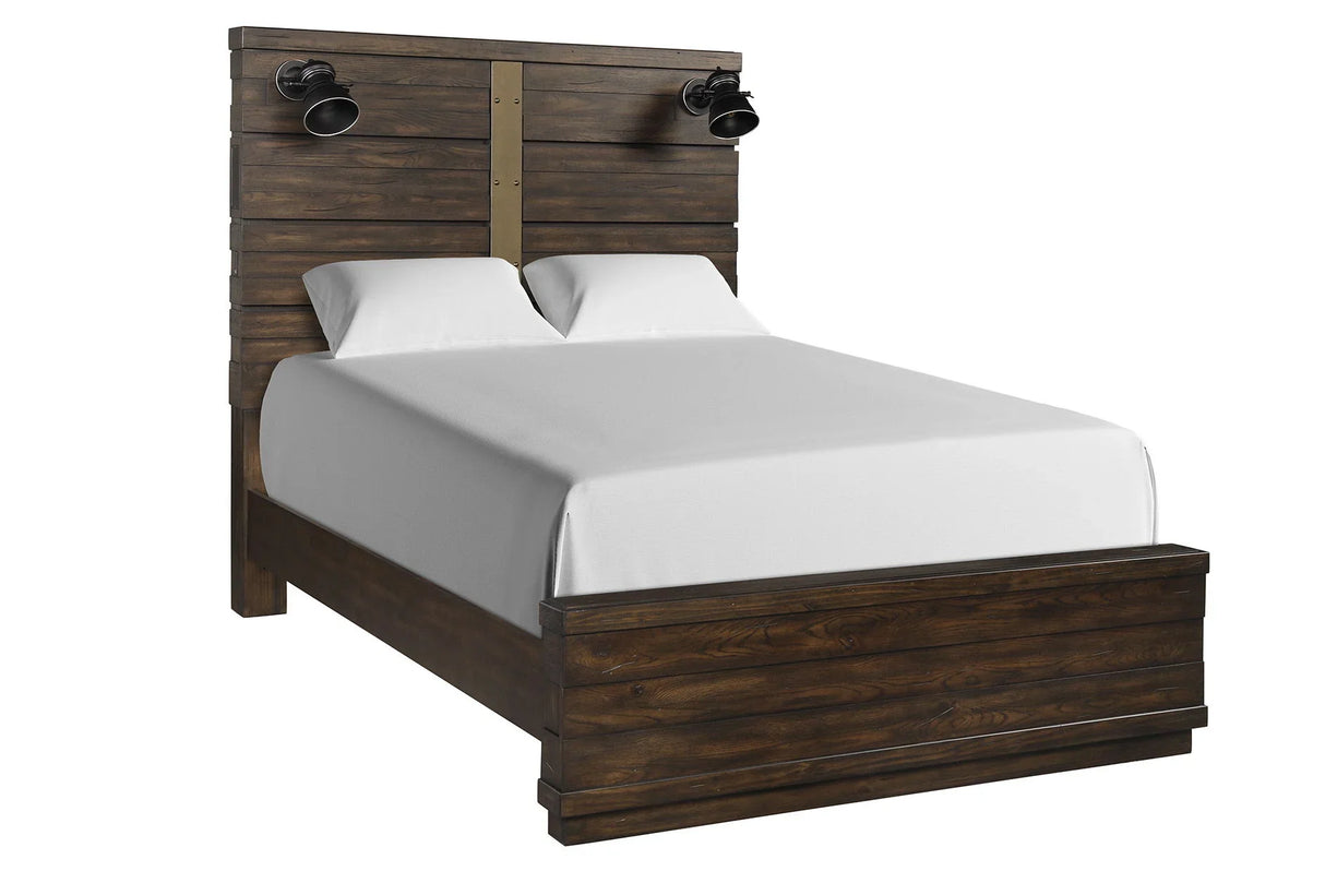 Industrial Farmhouse Designed Bed With Bluetooth - Furniture Home Direct