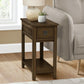 Accent End Table, 2 Tier, Narrow, Lamp, Storage Drawer, Charming Design - Furniture Home Direct